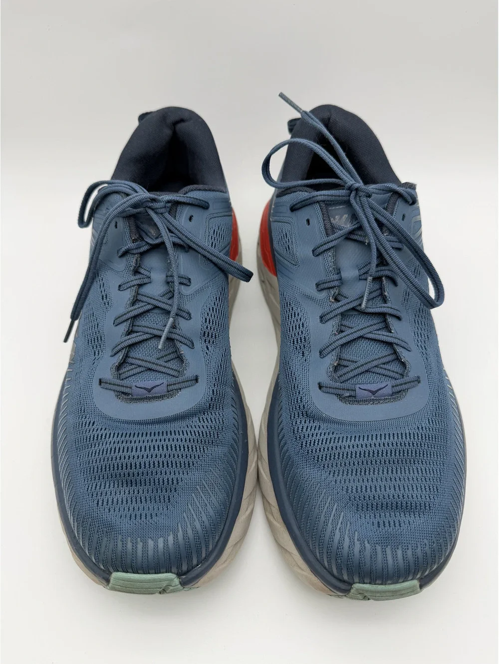 Hoka Bondi 7 Men's Running Shoes Size 13 Blue with Red Accents
